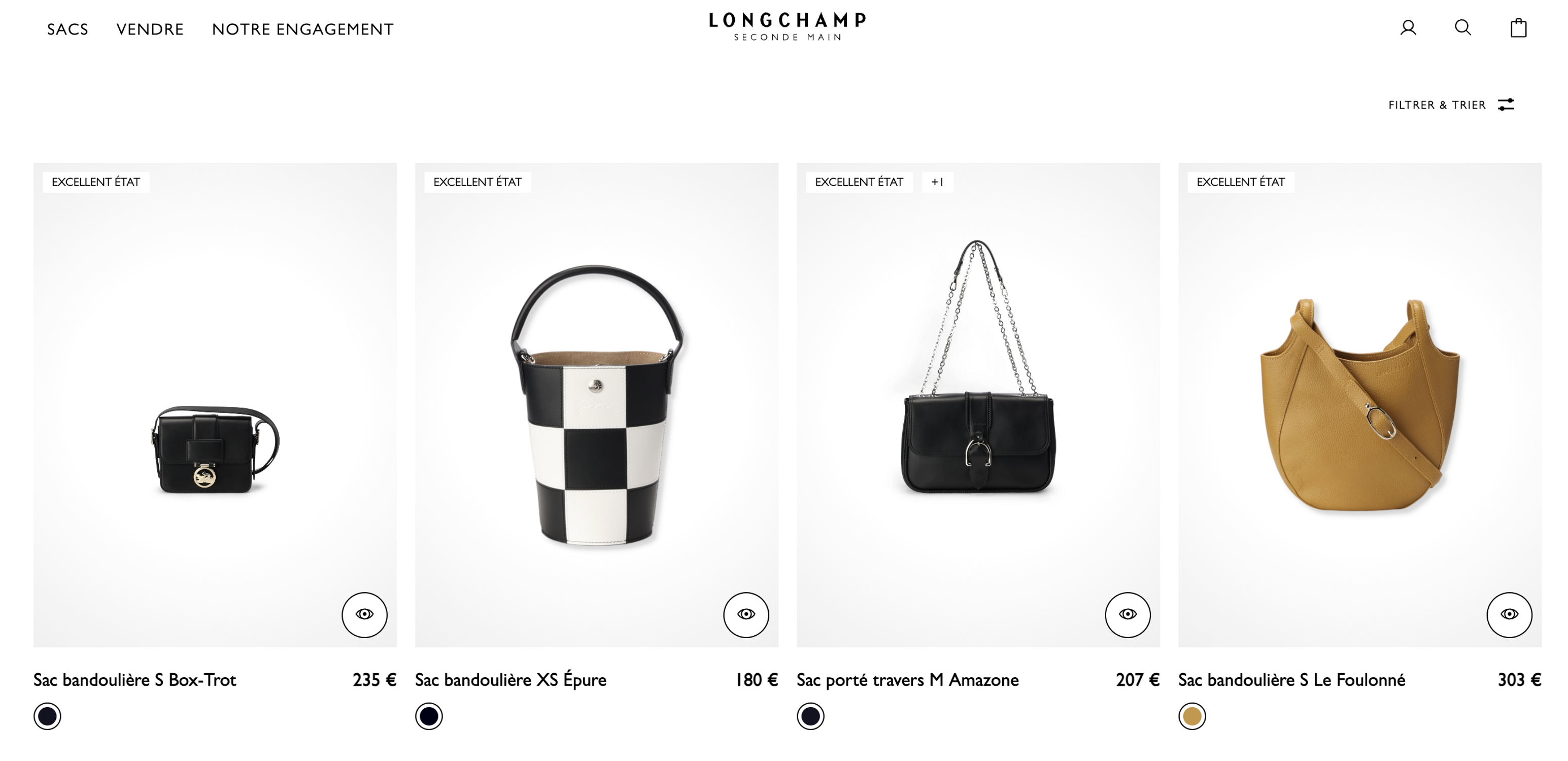 sacs longchamp de seconde main / faume
