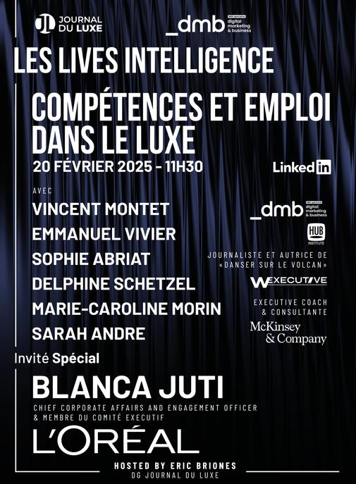 Live Intelligence spécial "Compétences et Emploi dans le Luxe" : RDV le 20 février