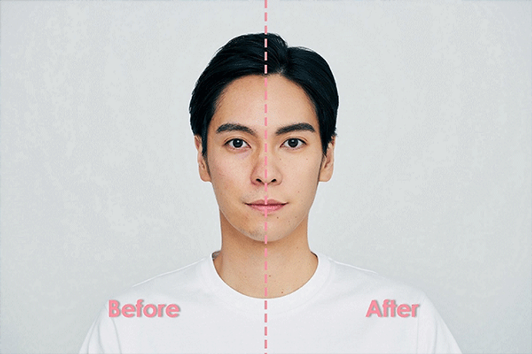 Shiseido décline ses filtres en AR au masculin.